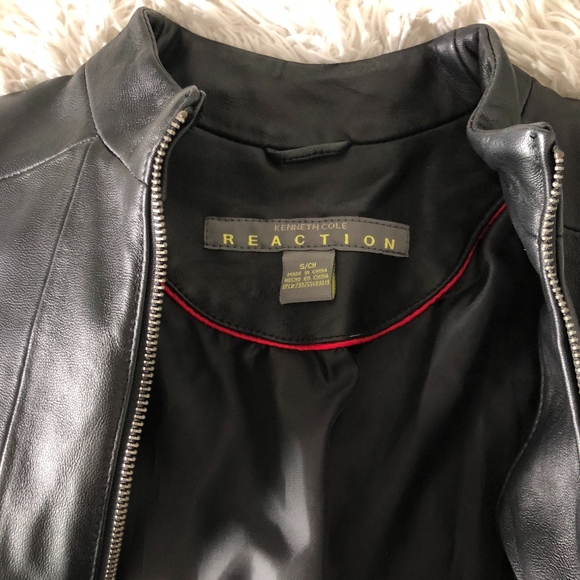 Kenneth Cole Reaction Moto Leather Jacket - Picture 3 of 3